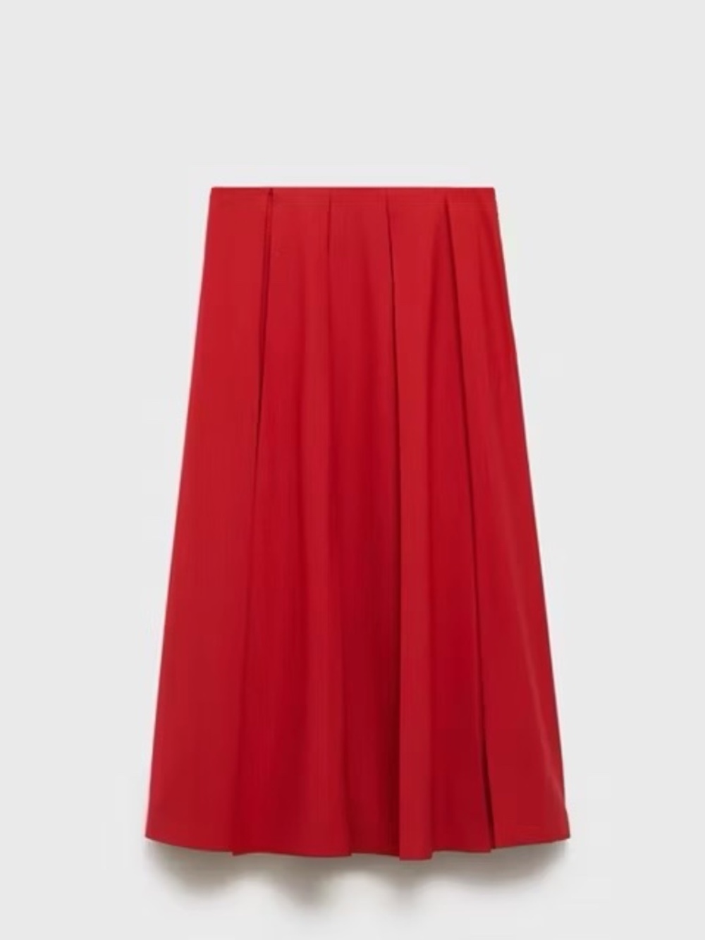 MANGO Wool-Blend Pleated Skirt